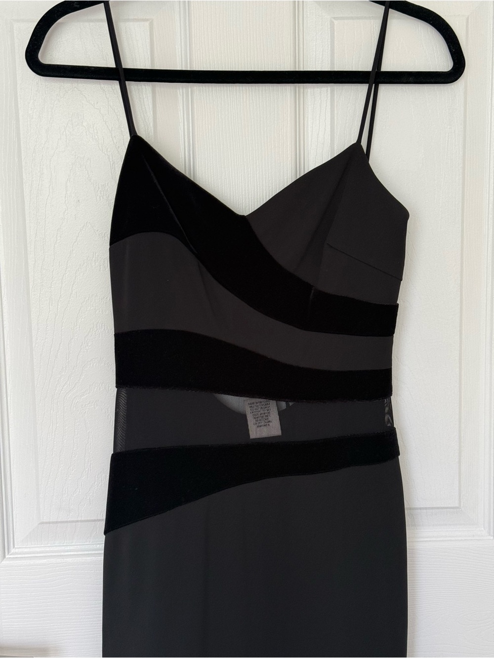 B Darlin Black Sheer-Panel Maxi Slip Dress